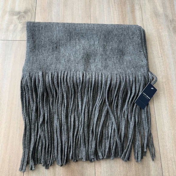 NWT Lucky Brand brushed fringe oversized blanket scarf grey - Picture 2 of 5